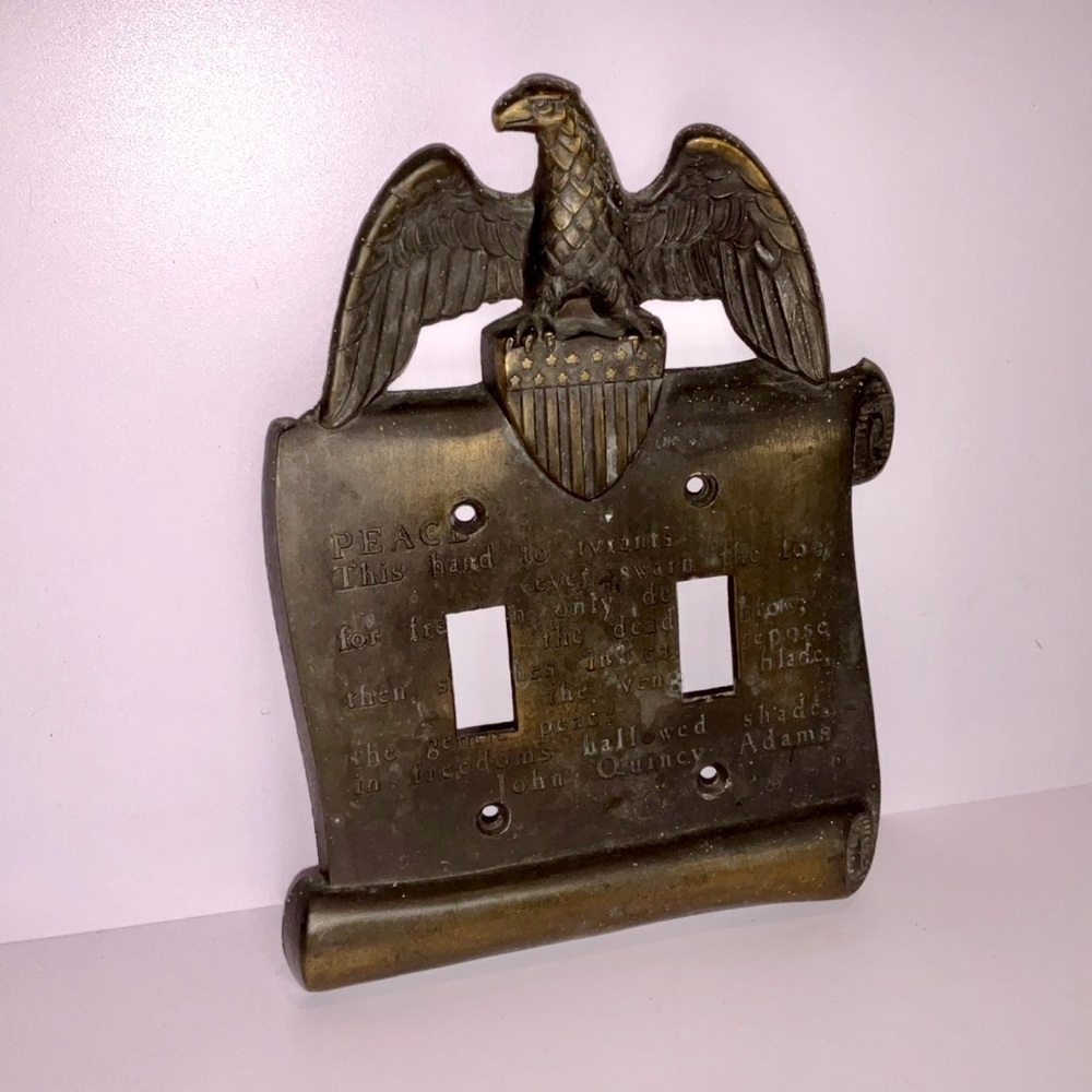 M.C. Co. GIM 3048 1967 Eagle John Quincy Adams Double Toggle Metal Switch Plate - Picture 3 of 7